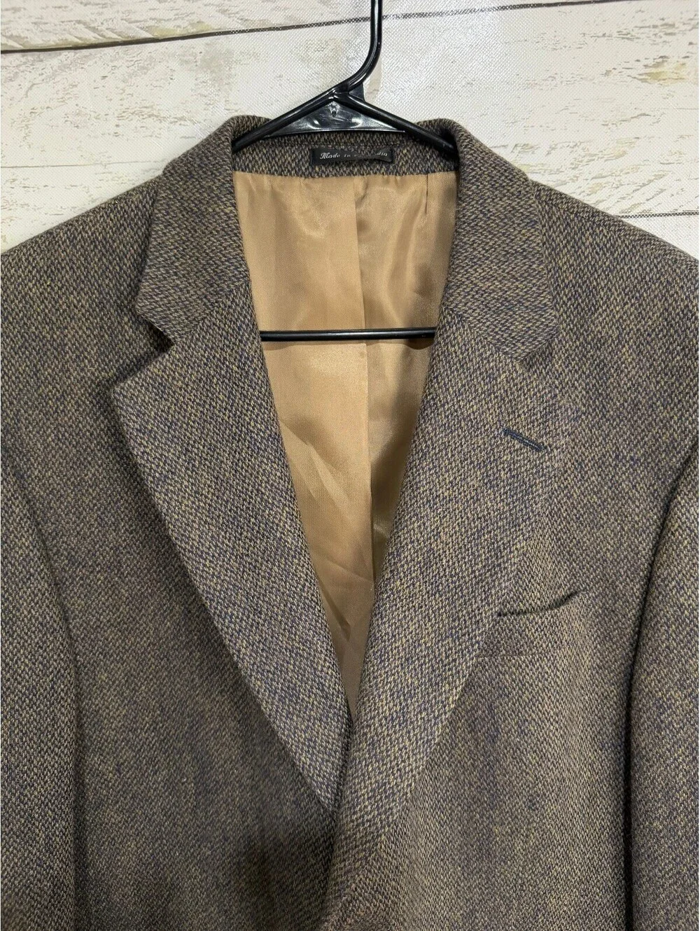 Lacrosse Men's Herringbone Suit Jacket Size 42R 100% Wool Blazer